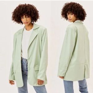 For Love and Lemons: Talia Boyfriend Blazer in Green